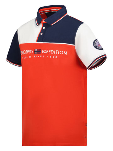 Geographical Norway Poloshirt "Kondo" in Rot/ Weiß/ Dunkelblau