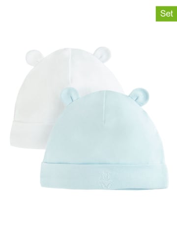 COOL CLUB Czapki (2 szt.) w kolorze białym i błękitnym