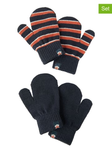COOL CLUB 2er-Set: Handschuhe in Dunkelblau/ Orange