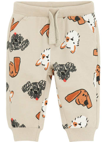 COOL CLUB 2-delige set: sweatbroeken beige/rood