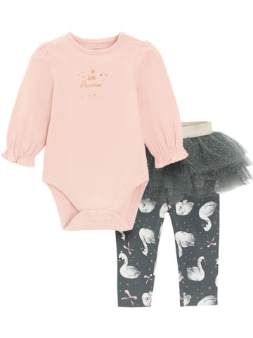 COOL CLUB 2-delige outfit antraciet/lichtroze