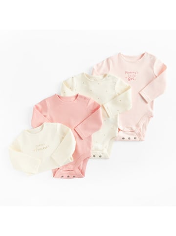 COOL CLUB 4-delige set: rompers crème/lichtroze