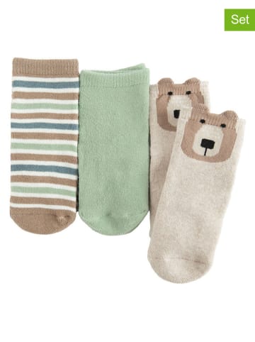 COOL CLUB 3er-Set: Socken in Beige/ Grün