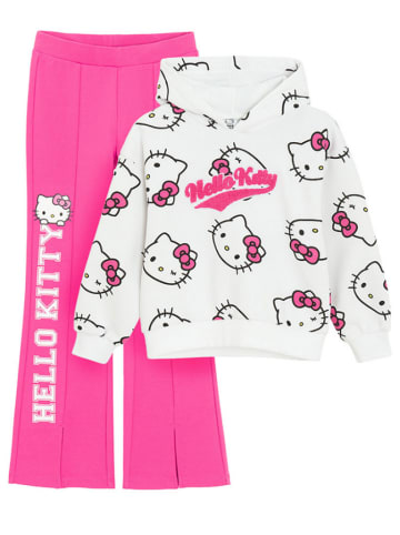 COOL CLUB 2-częściowy zestaw w kolorze biało-różowym