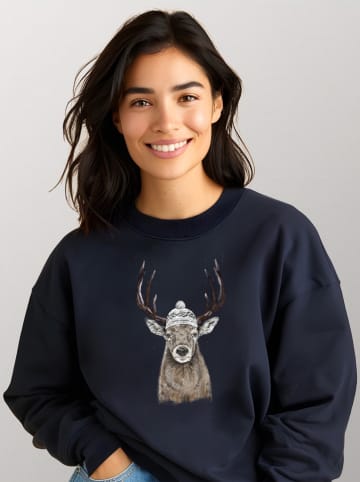 WOOOP Sweatshirt "Let´s Go Outside" in Dunkelblau