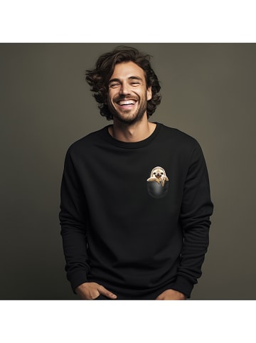 WOOOP Sweatshirt "Pocket Sloth" in Schwarz