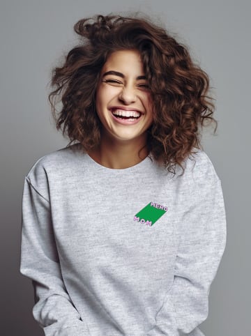 WOOOP Sweatshirt "Hero Mom" in Hellgrau
