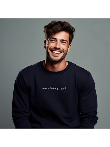 WOOOP Sweatshirt "Everything is okay" in Dunkelblau