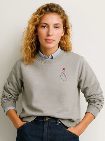 WOOOP Sweatshirt "K Love Cur" in Grau
