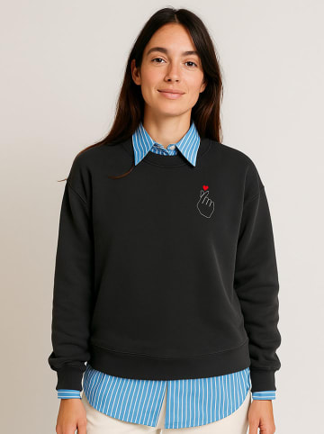 WOOOP Sweatshirt "K Love Cur" in Schwarz