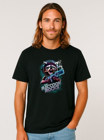 WOOOP Shirt "Raccoon Rocks" in Schwarz