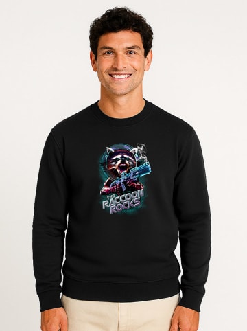 WOOOP Sweatshirt "Raccoon Rocks" in Schwarz