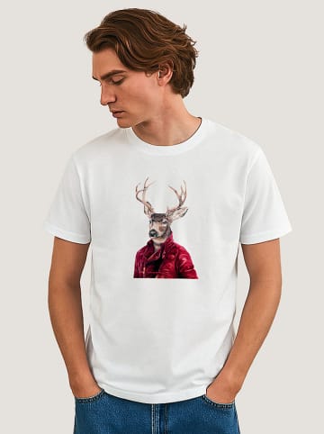 WOOOP Shirt "Red clad deer" in Weiß