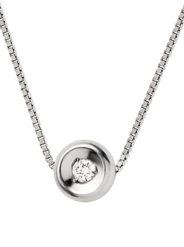 DYAMANT Srebrny naszyjnik z diamentem - dł. 42 cm