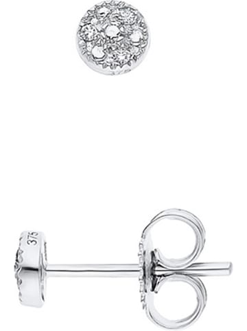 DYAMANT Witgouden oorstekers met diamanten