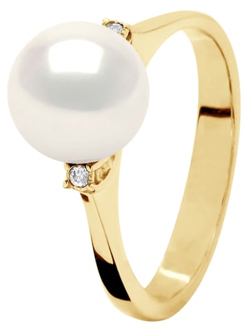 Mitzuko Gold-Ring mit Perle und Diamanten