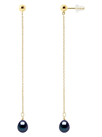 Mitzuko Gouden oorhangers met parels