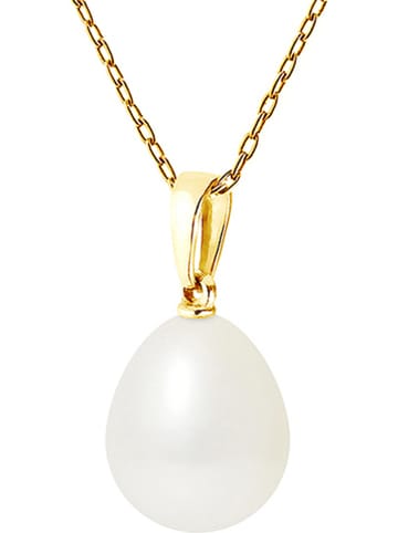 Mitzuko Vergulde ketting met zoetwaterkweekparel wit - (L)42 cm