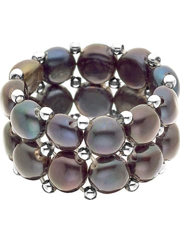 Mitzuko Perlen-Ring in Anthrazit