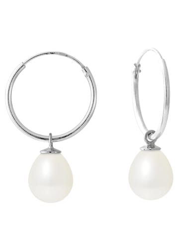 Pearl Addict Srebrne kolczyki-kreole z perłami