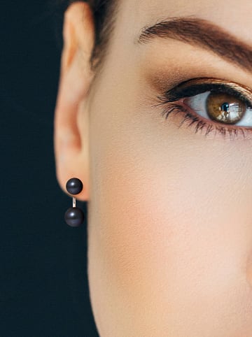 Pearline Kolczyki-wkrętki z perłami w kolorze tahiti