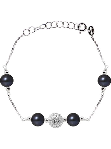 Pearline Srebrna bransoletka z perłami w kolorze czarnym