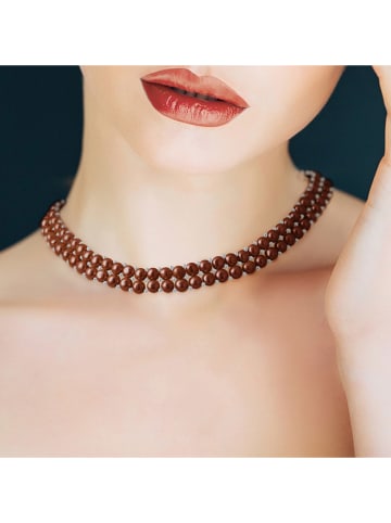 Mitzuko Perlen-Halskette in Braun - (L)40 cm