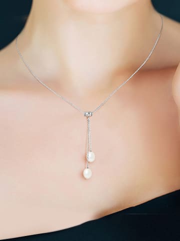 Mitzuko Srebrny naszyjnik "You&Me" z perłami - dł. 42 cm