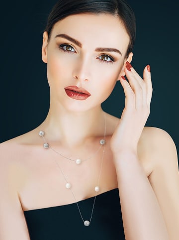 Mitzuko Zilveren ketting "Prestige" met parels