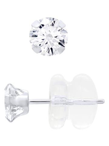 DYAMANT Złote kolczyki-wkrętki z cyrkoniami