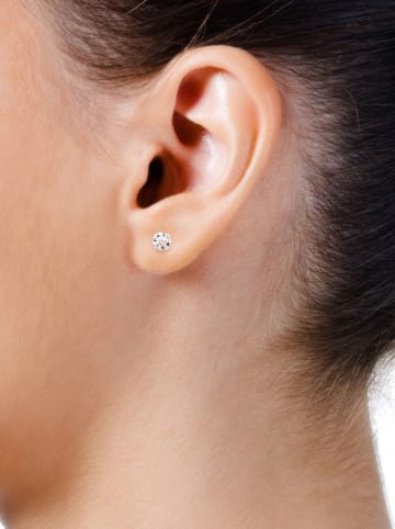 DYAMANT Weißgold-Ohrstecker mit Edelsteinen