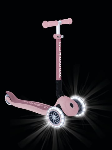 GLOBBER Scooter "Junior Foldable Lights Eco" mit Leuchtrollen in Rosa - ab 2 Jahren
