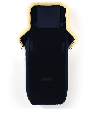Hofbrucker Lammfell-Fußsack "Luxus" in Dunkelblau - (L)95 x (B)34 cm