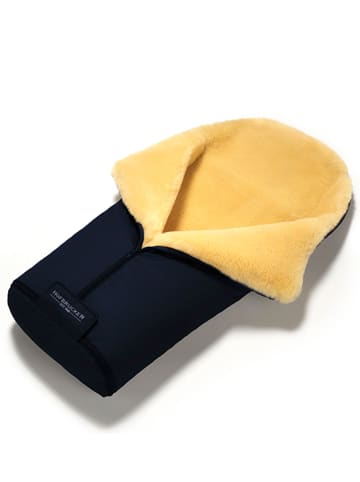 Hofbrucker Lammfell-Fußsack "Iglu" in Dunkelblau - (L)95 x (B)34 cm