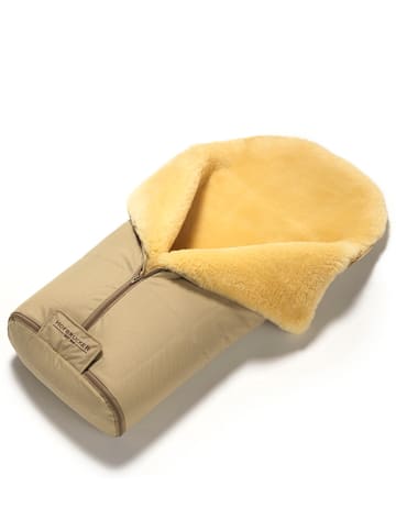 Hofbrucker Lammfell-Fußsack "Iglu" in Beige - (L)95 x (B)34 cm