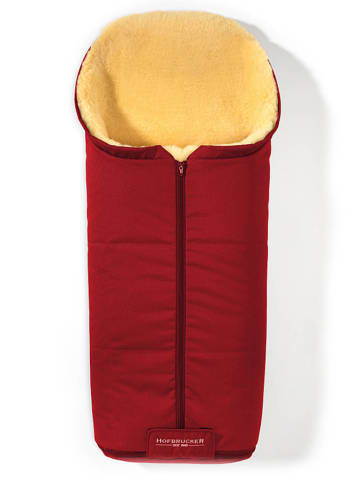 Hofbrucker Lammfell-Fußsack "Iglu" in Rot - (L)95 x (B)34 cm