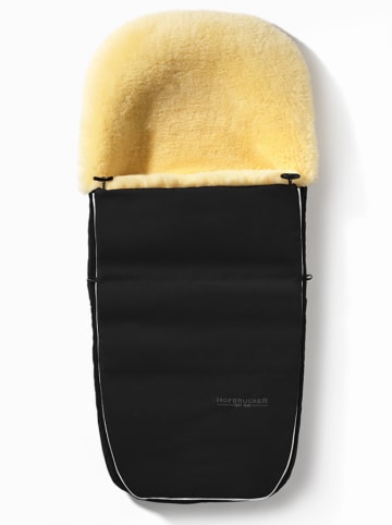 Hofbrucker Lammfell-Fußsack "Polaris" in Schwarz - (L)105 x (B)40 cm