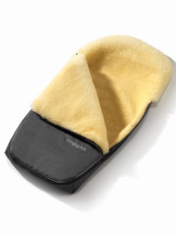 Hofbrucker Lammfell-Fußsack "Polaris" in Grau - (L)105 x (B)40 cm