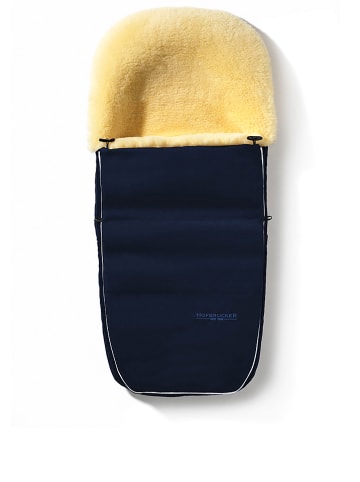 Hofbrucker Lammfell-Fußsack "Polaris" in Dunkelblau - (L)105 x (B)40 cm