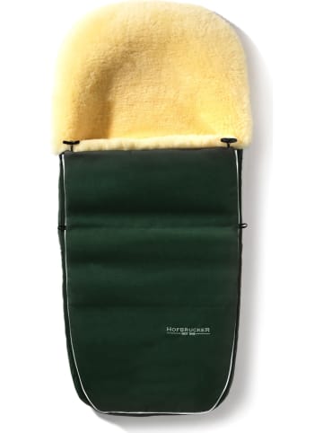 Hofbrucker Lammfell-Fußsack "Polaris" in Dunkelgrün - (L)105 x (B)40 cm