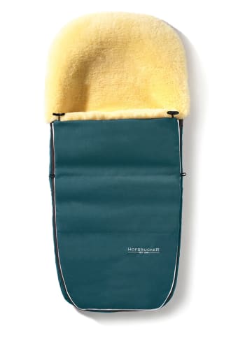 Hofbrucker Lammfell-Fußsack "Polaris" in Petrol - (L)105 x (B)40 cm