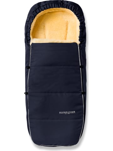 Hofbrucker Lammfell-Fußsack "Alaska" in Dunkelblau - (L)95 x (B)35 cm