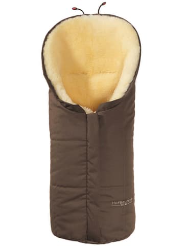 Hofbrucker Lammfell-Fußsack in Braun - (L)80 x (B)34 cm
