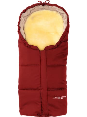 Hofbrucker Lammfell-Fußsack "Leni" in Rot - (L)80 x (B)35 cm