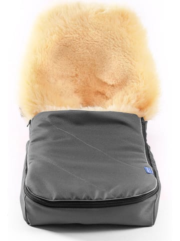 Hofbrucker Lammfell-Fußsack "Maxi" in Grau - (L)80 x (B)30 cm
