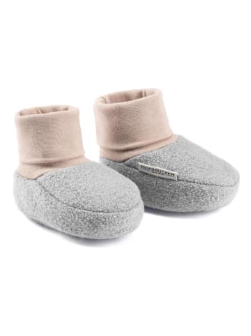 Hofbrucker Wollwalk-Krabbelschuhe "Elias" in Grau