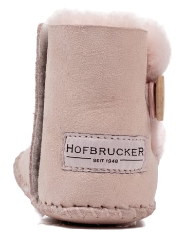 Hofbrucker Lammfell-Babyschuhe in Rosa