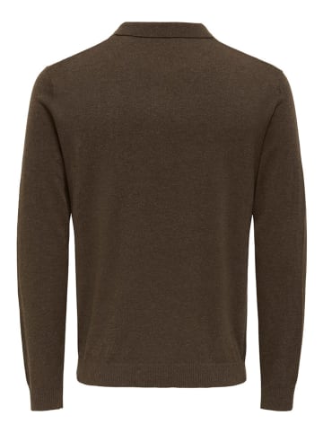 ONLY & SONS Poloshirt " Loui" in Dunkelbraun