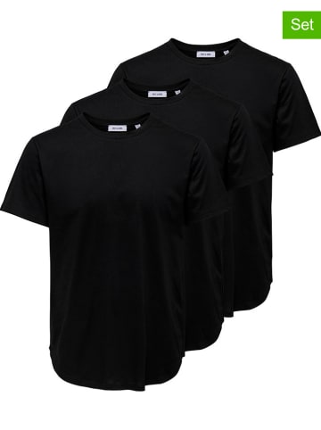 ONLY & SONS 3er-Set: Shirts "Jeff" in Schwarz