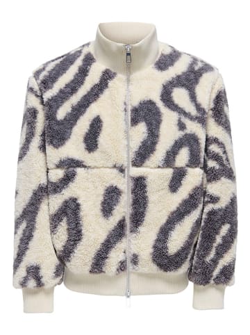 ONLY & SONS Fleecejacke "Ray" in Weiß/ Blau